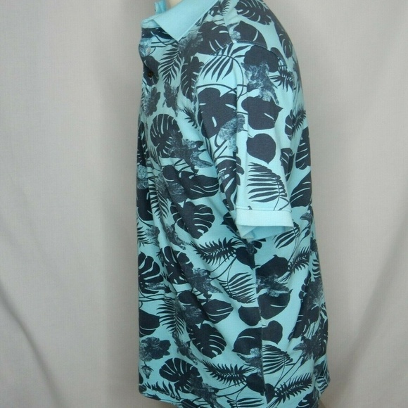 7 Diamonds Men's Blue Maxwell Tropical Print Polo - Picture 6 of 8